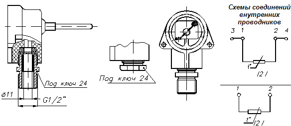 Схема соединения термопреобразователя ТСП-5080