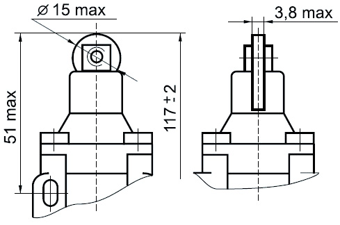 Рис. 2 - Габаритные размеры ВП15К21А -221