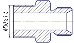 Схематическое изображение штуцера фланца НШ-32 (М30х1,5)