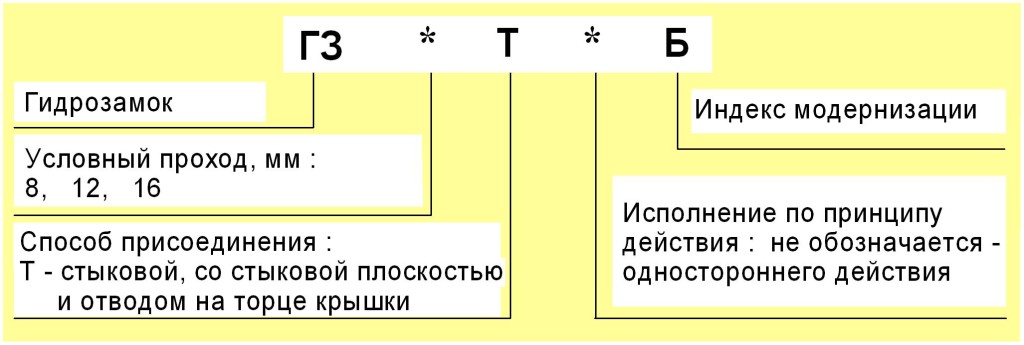 Схема обозначения при заказе ГЗ-ТБ