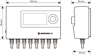 Рис.1. Габаритный чертеж контроллера Euroster 12