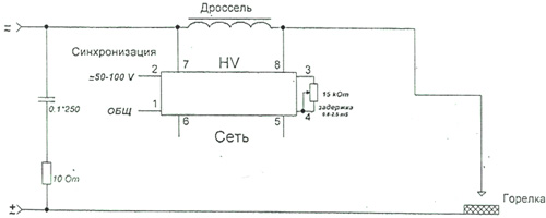 Рис.1. Схема для подключения RE 177 осциллятора