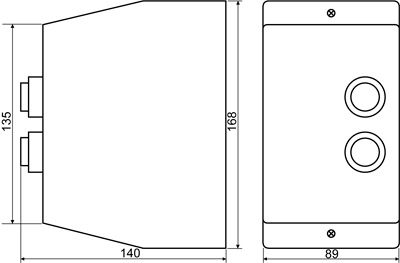 Рис.1. Схема габаритных размеров пускателя ПМК 12 (LE1-D12)